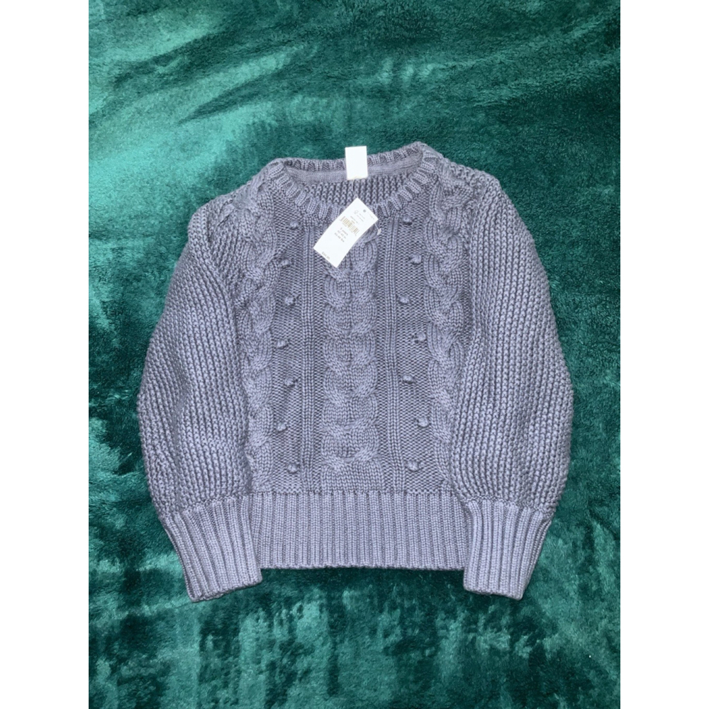 Baby Gap 5 Years Toddler Girl Blue Cable Knit Sweater Pullover crew neck